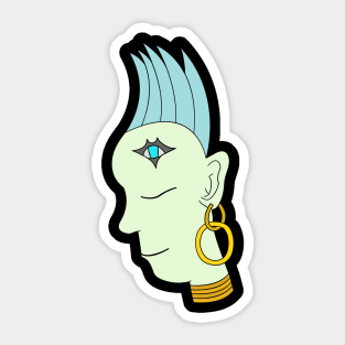 Abstract and ambiguous female face/figure/character Sticker
